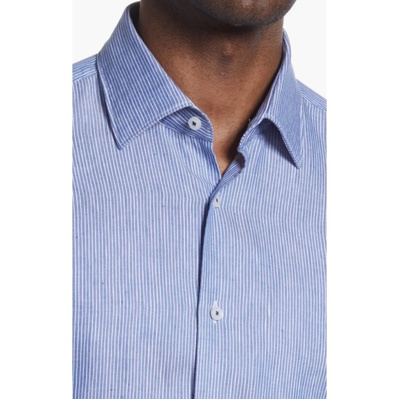 HUGO BOSS HANK STRIPE LINEN BLEND SHIRT ♠️IN STORES♠️ - Picture 3 of 5